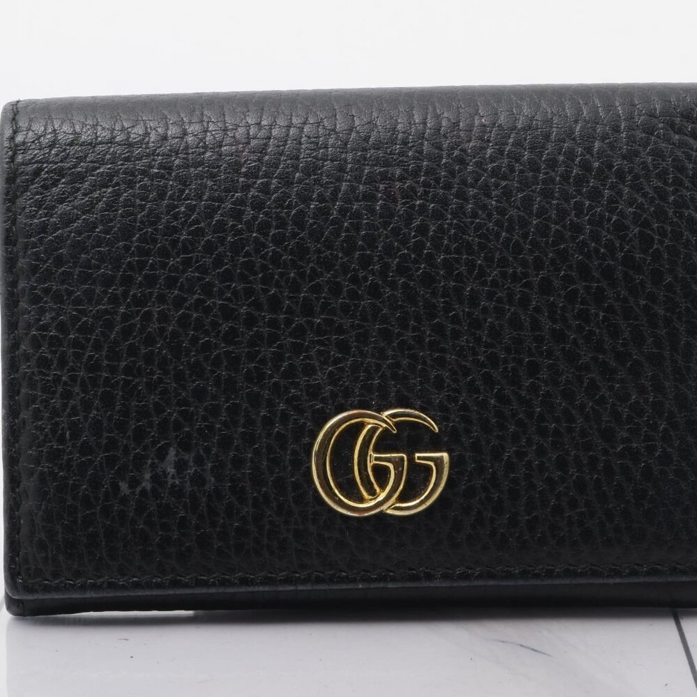 Gucci Black Pebbled Leather GG Wallet